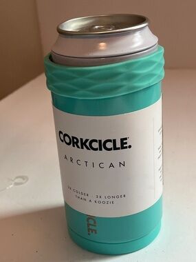 Corkcicle Arctican Can Cooler in Teal Blue-Green